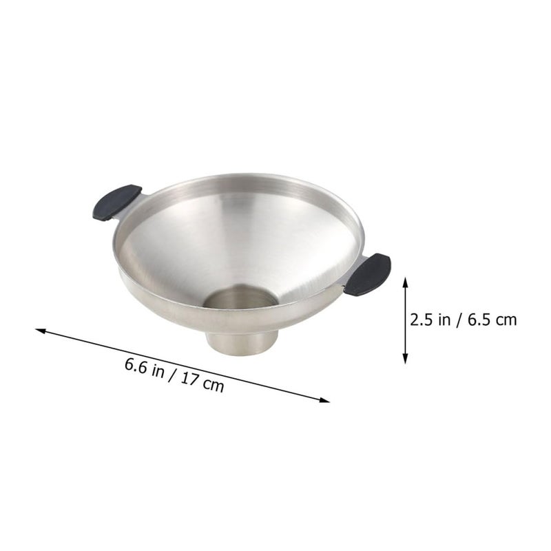 Stainless Steel Wide Mouth Funnel With Dual Handles For Essential Oils Cooking Oil Transfer - Image 2